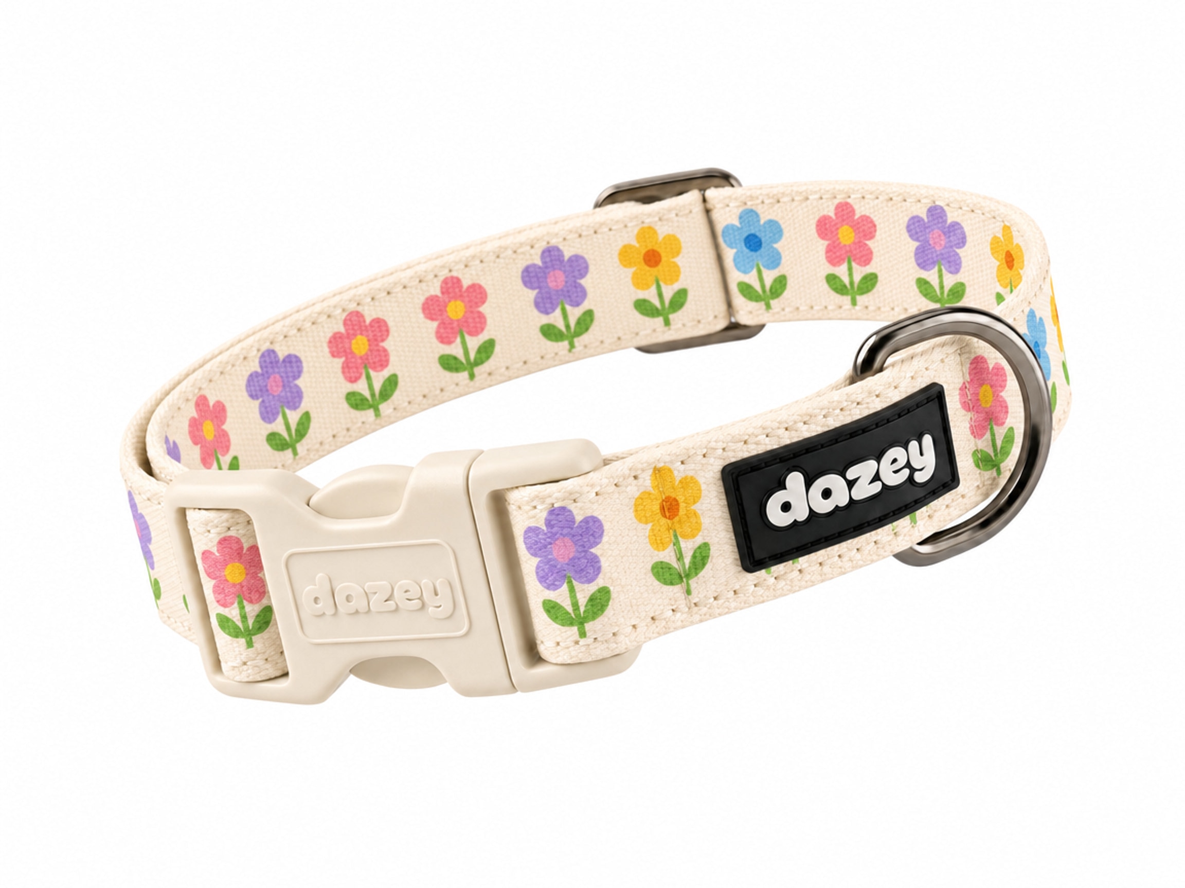Dazey Garden Party collar, a warm fit for a Golden Retriever's coat
