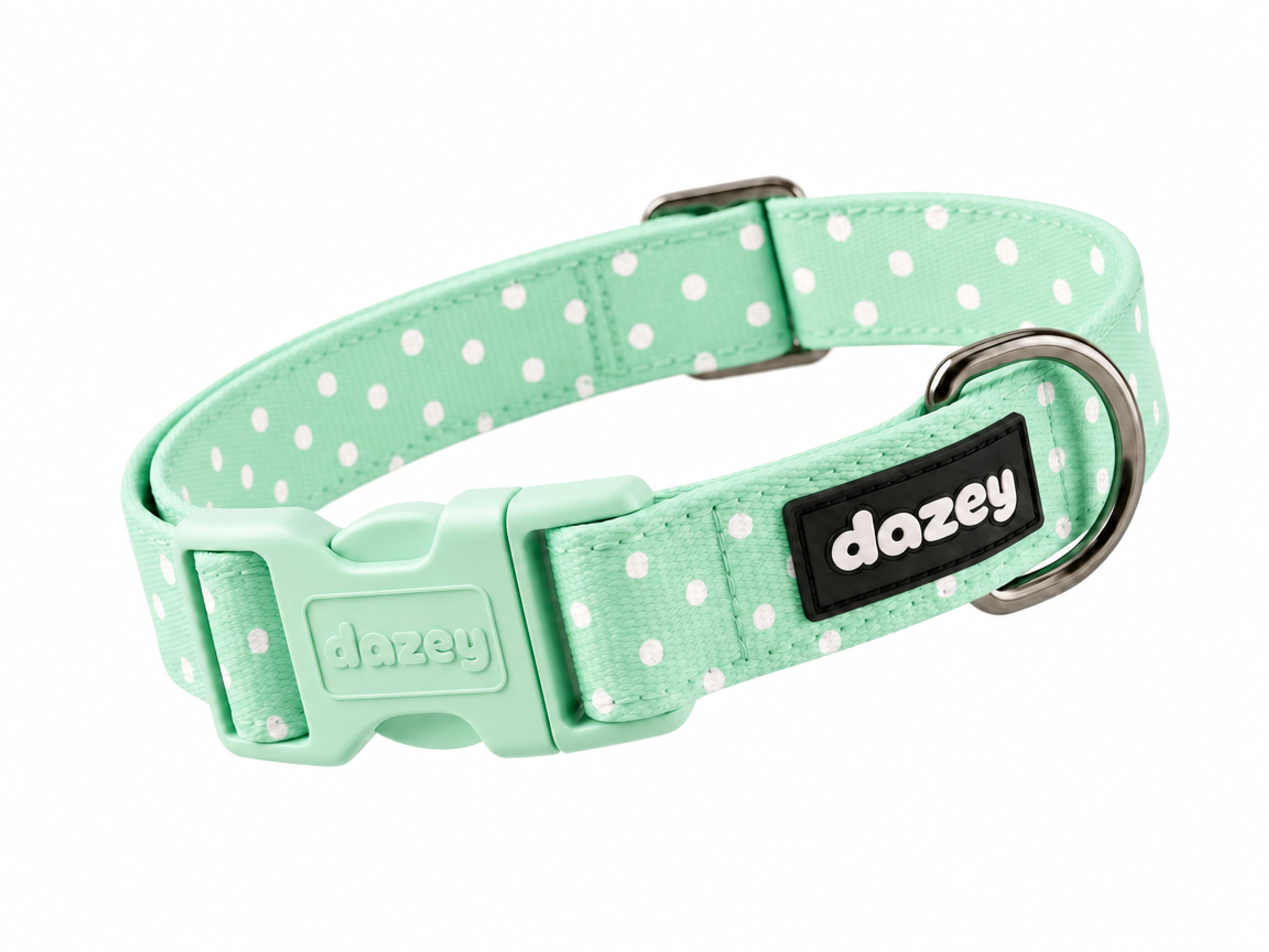 Dazey Mint Chip collar, a slim fit for a Dachshund